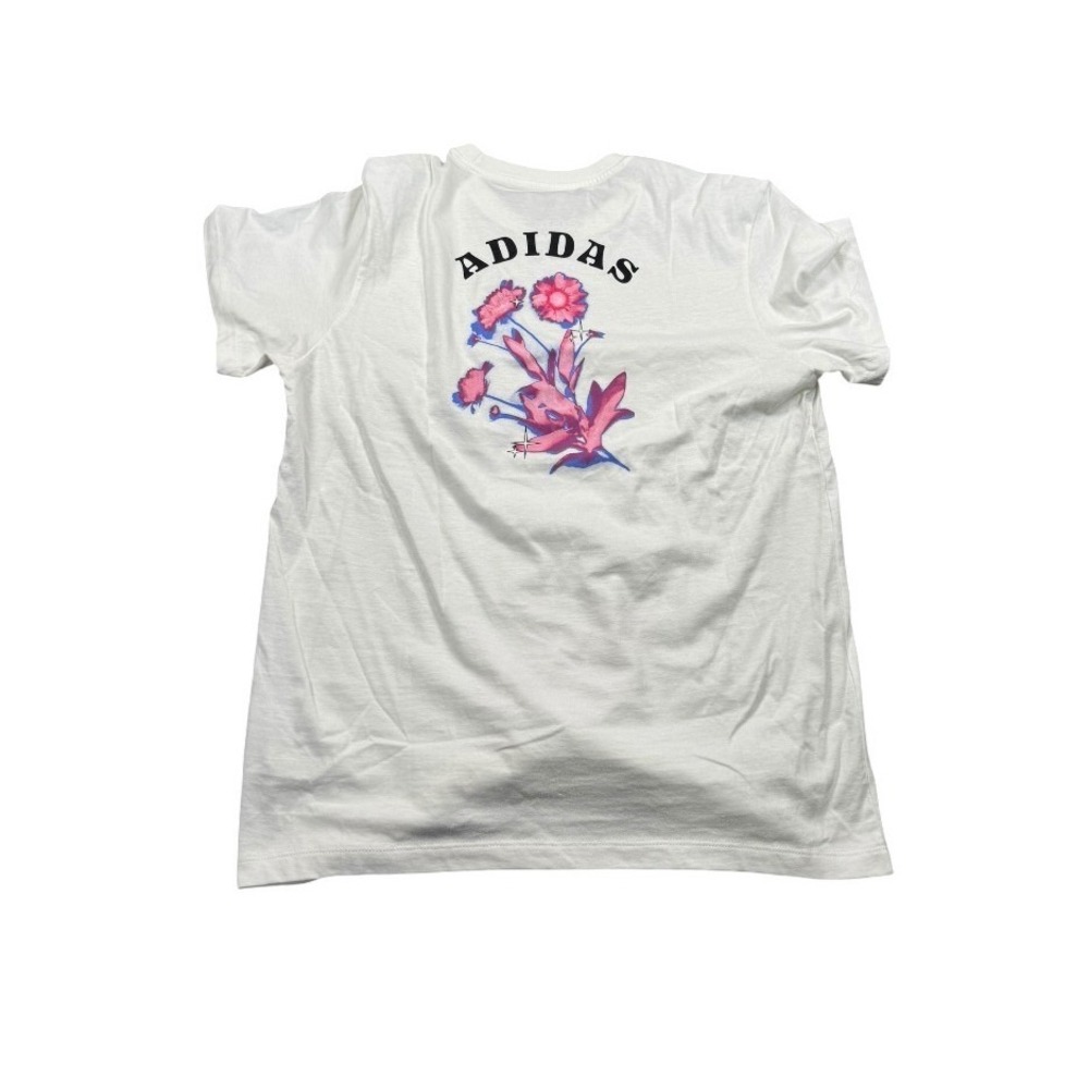 Adidas‎ W Bloom Tee White Floral Graphic Logo T-Shirt KS9716 Womans M